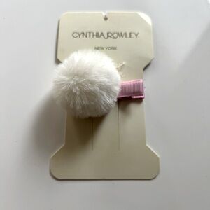 Cynthia Rowley White Pom Pom with Pink Clip